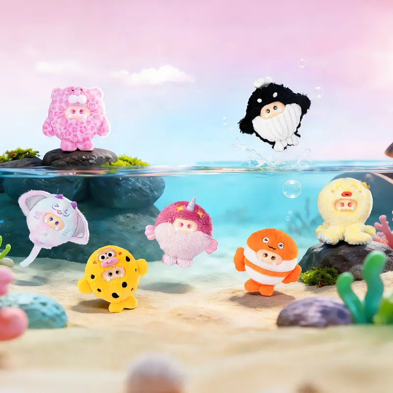 Giggle Monster Ocean Adventures Series Vinyl Plush Blind Box, Boxed Collectible Toys and Plushies