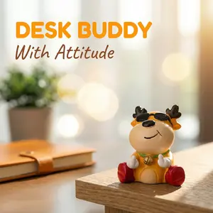 1 creative and quirky reindeer desktop decompression ornament for office workers, students, and trendy enthusiasts Home decoration collectors and professionals in need of stress relief