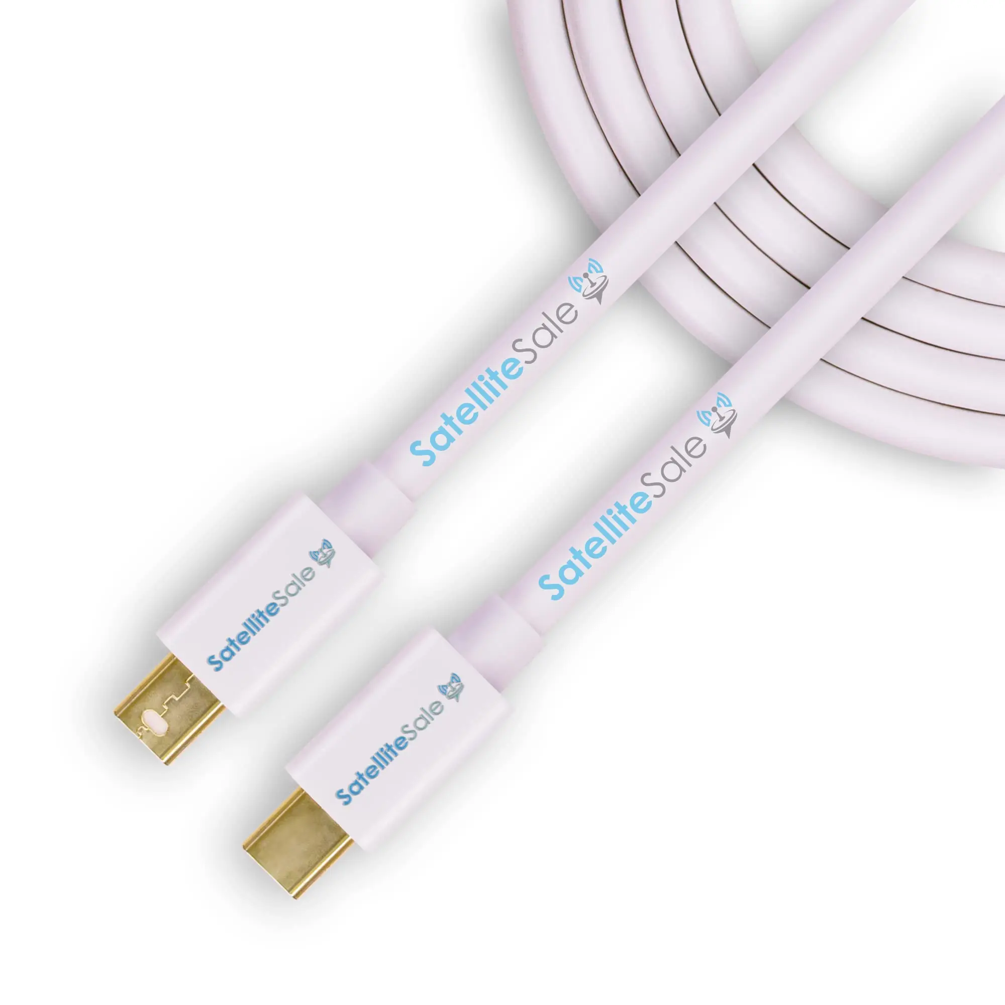 SatelliteSale Mini DisplayPort to Mini DisplayPort DP Cable Male to Male 4K/30Hz 8.64Gbps Universal Wire PVC White Cord 6 feet