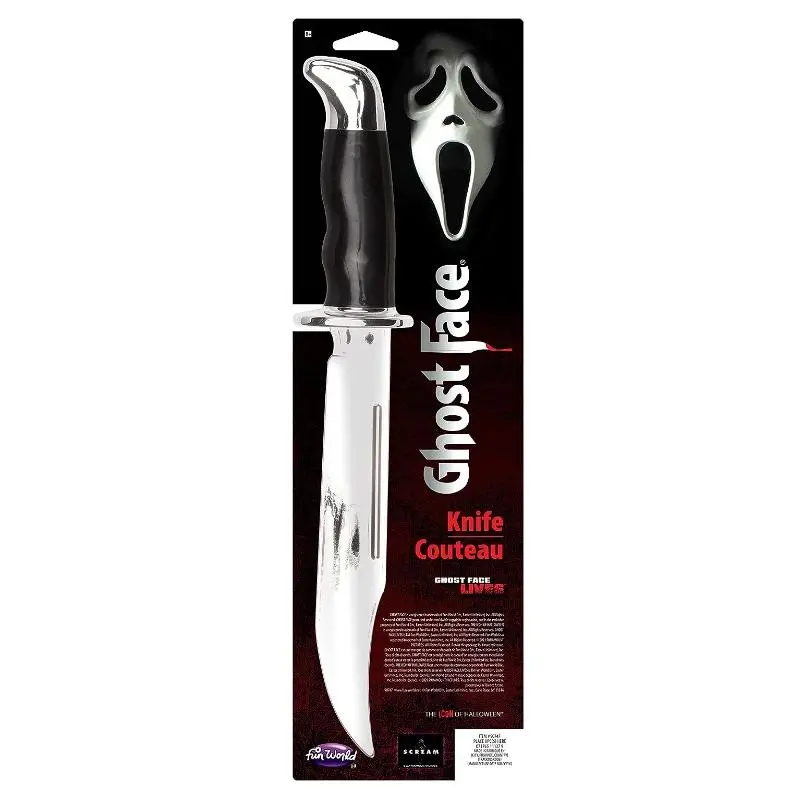 Ghostface Bowie Knife - Plastic - Scream - Scary Character - Licensed - Costume Accessory Prop