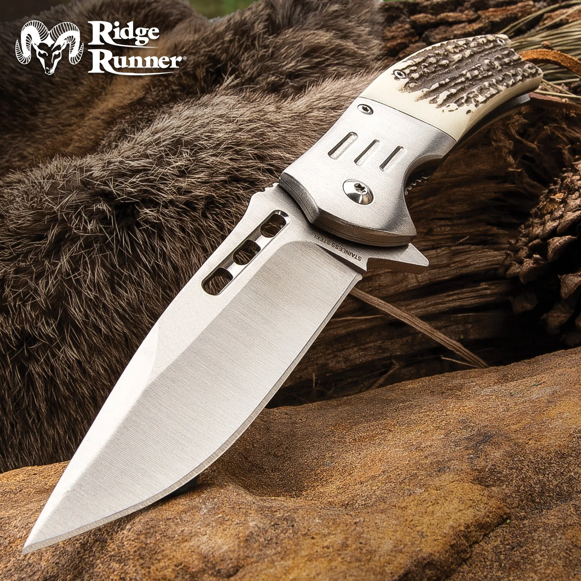 Ridge Runner Faux Stag Hunting Pocket Knife