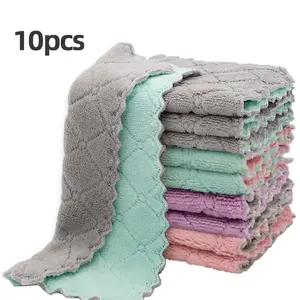 Household Cleaning Cloth, 10/12/24pcs Soft Absorbent Dish Cloth, Household Wipe Hand Quick Drying Handkerchief for Bathroom, Kitchen, Soft Cleaning Towel