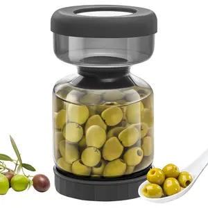 Pickle Jar with Strainer Flip,34oz Pickle Container Pickle and Olive Hourglass Jar,Glass Flip Pickle Jar Juice Separator Jar with Airtight Lid for Jalapeno Gherkin