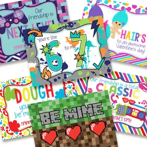 Trendy Classroom Valentine Exchange Cards for Kids