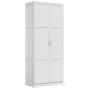 Office Storage Cabinet, Large Capacity Organizer Wardrobes, Closet Wooden Bedroom Storage Unit for CD, Blankets and Books, Suitable for Living Rooms, Office and Study Rooms