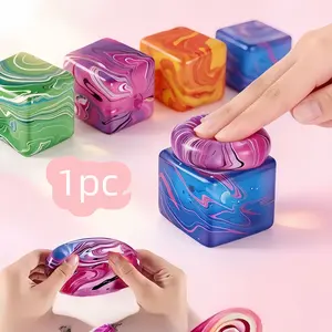 Spin Pattern Square Stress Ball, Soft Fidget Toy for Anxiety Relief, Sensory Squeeze Toy for Kids and Adults, Classroom Office Party Gift