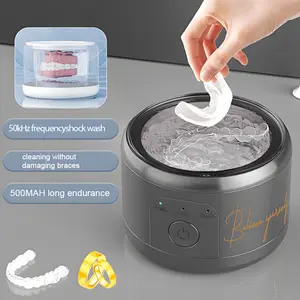 50kHz frequency Portable Denture and Accessory Cleaning Box|Compact Denture Bath Case|Cleaning and Storage Solution for Dentures,  Toothbrush Heads, Small Items, Braces Storage Oral Cleansing Ultrasonic Jewelry mouth Cleaner guard Home Hygiene