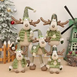 Christmas Reindeer Statue, Extendable Cute Synthetic Material, No Power Needed, Home & Hotel Decor, Anime Theme, Universal Holiday Decoration