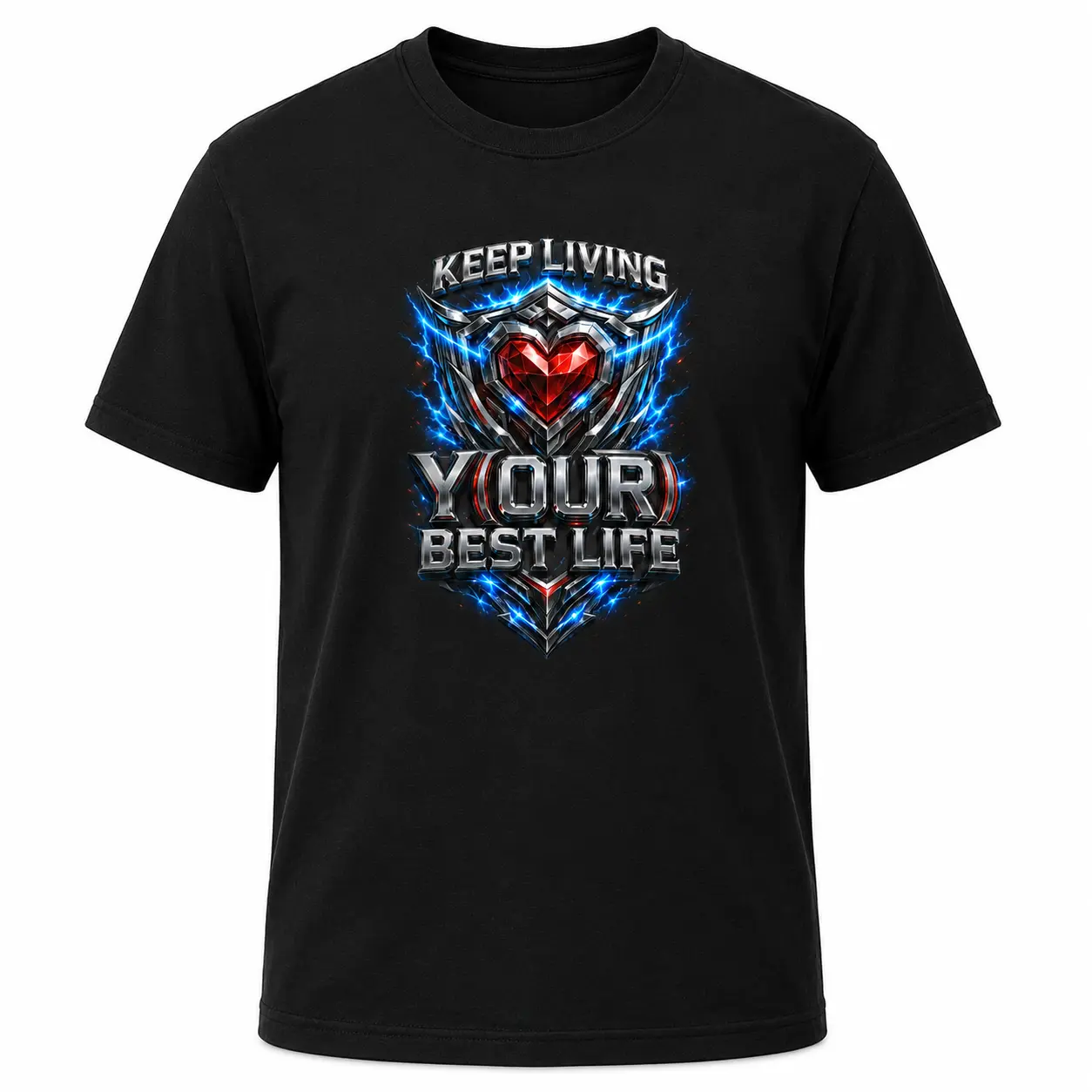 Keep Living Y(OUR) Best Life Inspirational Unisex Graphic T-Shirt
