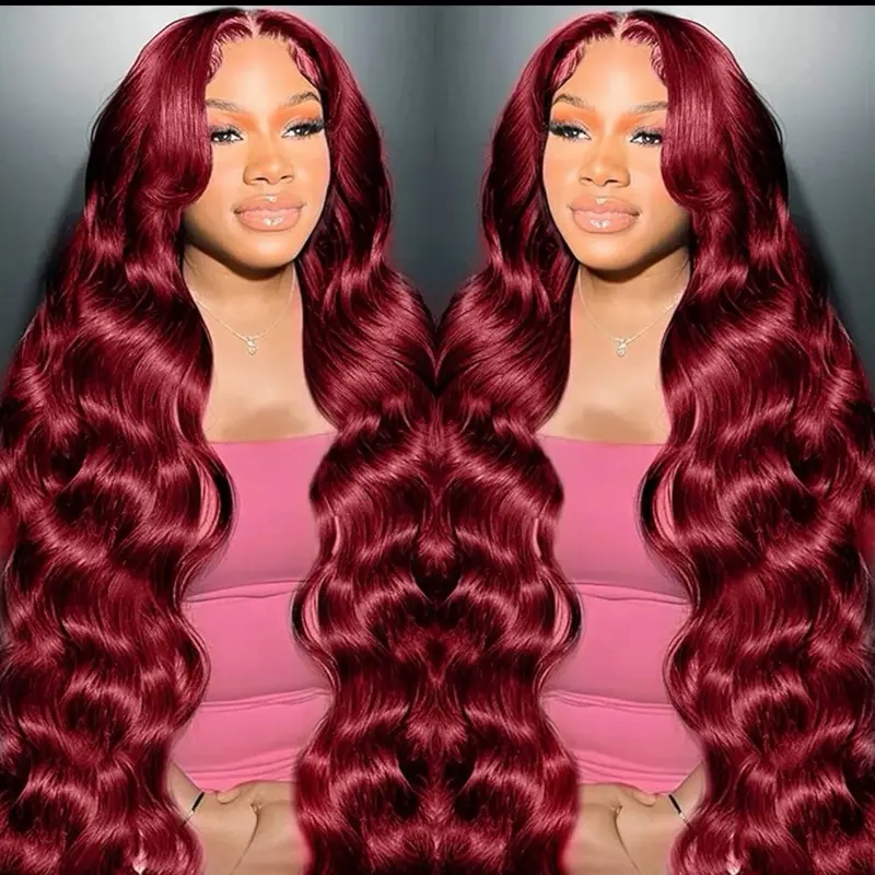 Rich Wine-Red 99J Color Soft Flowing Body Waves 100% Human Hair Wig for Natural Look Easy Styling