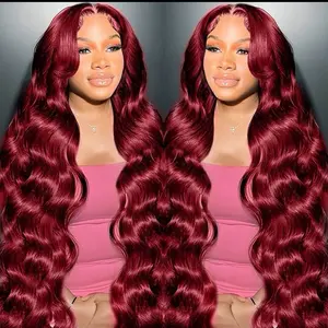 Rich Wine-Red 99J Color Soft Flowing Body Waves 100% Human Hair Wig for Natural Look Easy Styling