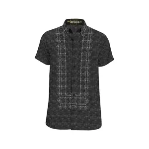 Ivory Polo Barong GREY SNAKE SKIN Shirt