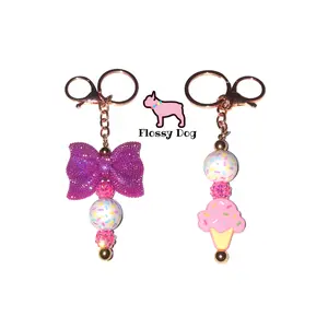 New Rose Gold Bar Bead Keychain | Add ON ONLY Not for Individual purchase | Beaded Key Ring to Match Dog Collar | Dog Mom Accessories 4 Keys