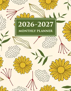 2026-2027 Monthly Planner Two Year January 2026 through December 2027 with Passwords Log Contacts and Notes pages Birthdays & Dates To Remember