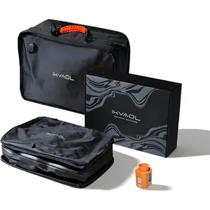 Vacuum Bags for Travel with Pump,Reusable Compression Packing Cubes to Save for Luggage and Backpack with IP68 Waterproof,Vacuum Seal Bags for Clothing travel (Black, 2Pack)