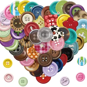 50 PCS Buttons Stickers, Cute ButtonsStickers for Kids, Vinyl Waterproof Sticker for Water Bottle, Laptop, Phone, Girls Boys Classroom Prizes