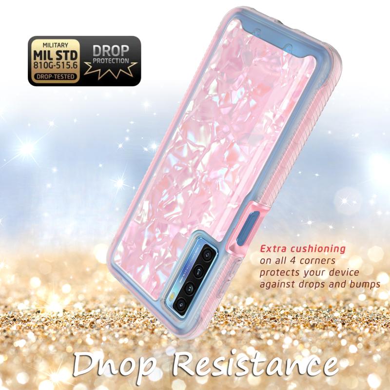 Luxury Graphics Design Hybrid Armor Cover With Frame Case Compatible With TCL 30 XE 5G - Durable Phone Accessories Protection Security Cellphone