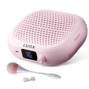 Professional Mini Nail Dust Collector, 6000rpm Powerful Dust Cleaner, Quiet Suction Machine for Acrylic Nails, Salon & Home Use, Includes Dust Brush