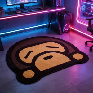 Mascot Style Floor Mat, High Elastic Anti-Slip Art Pad for Room, Japanese Trendy Bedroom Bedside Blanket