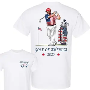 Trump Golf of America 2025 Shirt for Men for Women, Trump's Love of Golf Sweatshirt, Trump Gift Hoodie, Casual Cotton Top, Patriotic Golf Tee, Funny Political Golf Shirt, Conservative Apparel, American Flag Golf Graphic, Unisex Streetwear, Gift for Golf &