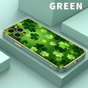 St. Patrick's Day Lucky Clover Phone Case，St. Patrick's Day Style for iPhone 17 16 15 14 13 12 11 Plus Pro Max.