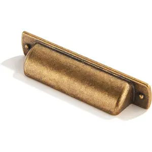 10 Pack 3 Inch (3") Hole Center Drawer Pulls Antique Brass Cabinet Cup Pulls Kitchen Hardware Drawer Cabinet Handles Knobs