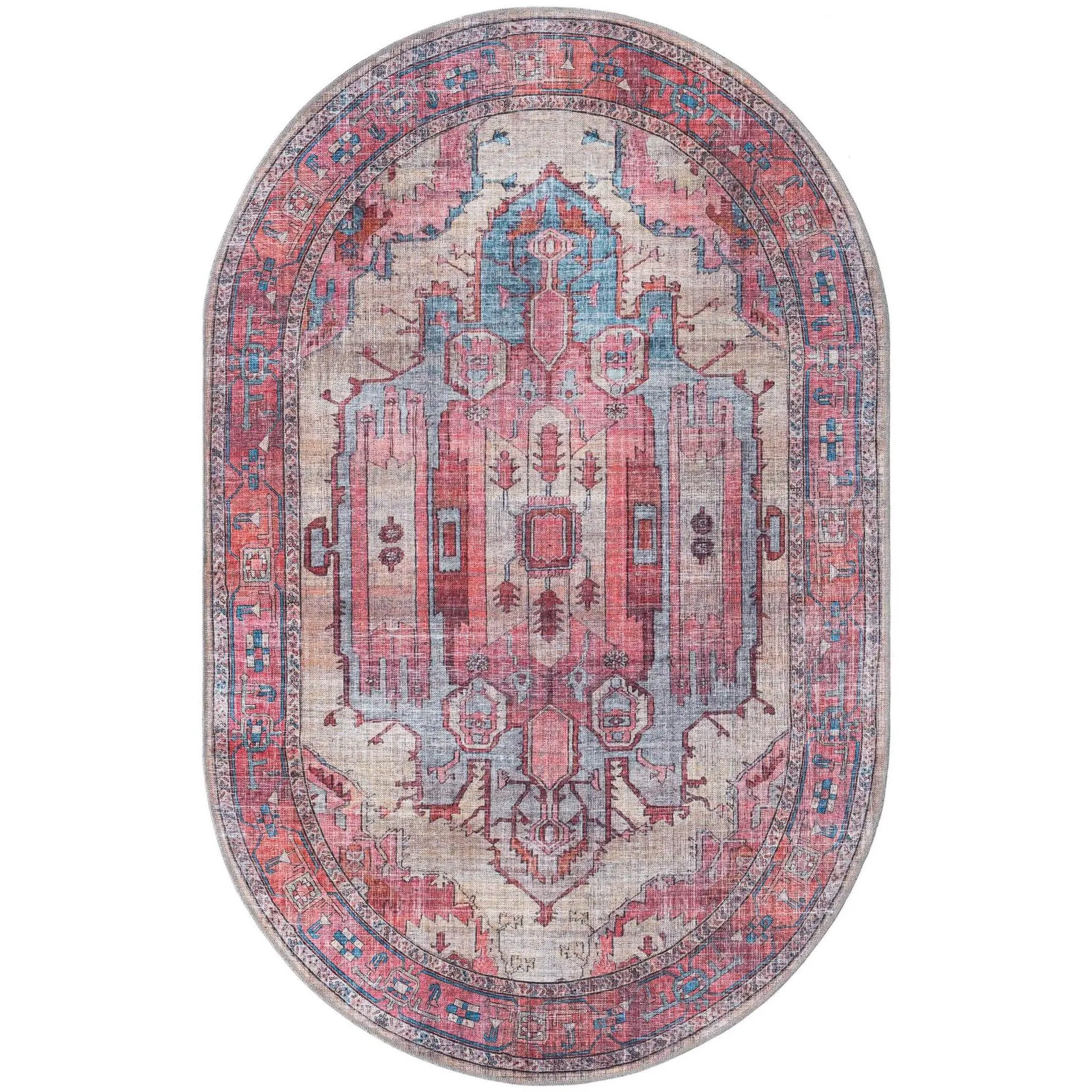 Beige 5' 3  x  8' Oval