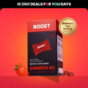 dr.blet Red Ginseng Gummies, 60 packets, Strawberry Flavor, Daily Energy, Immunity & Focus Support, Vitality & Alertness, Natural Wellness Support, Caffeine-Free, Easy Chew, Non-GMO, Gluten-Free, Vegan