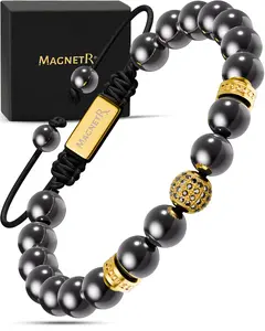 MagnetRX High Power Magnetic Hematite Bracelet Gold Zeus