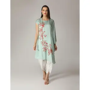 Iro Mint Half Kaftan Kurta With Dhoti Pants