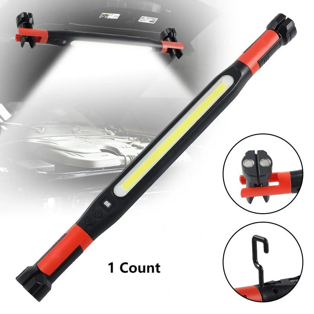Rechargeable COB Car Engine Work Light with Hook & Rotatable Magnetic Base, Portable USB LED Light for Car Repair and Emergency Work