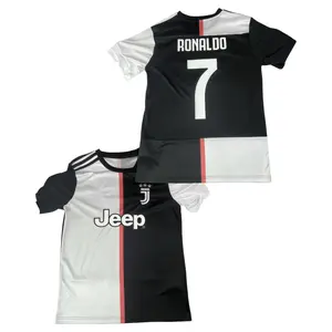 Juventus 2019–20 Home Cristiano Ronaldo No. 7 Short Sleeve Jersey: Classic Black and White Stripes Fan Edition Collectible Soccer Jersey