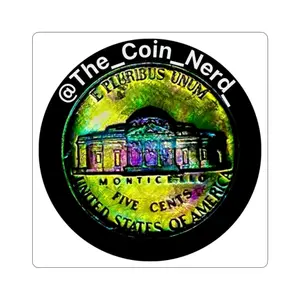 TEST!!! Holographic Coin Nerd Stickers | Unique Laptop Decals, Collector's Items, Gift for Coin Enthusiasts, Nerdy Home Decor, Fun Accessories