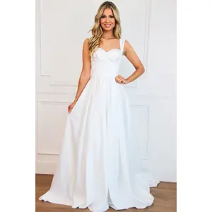Reid Bustier Satin Wedding Dress: White
