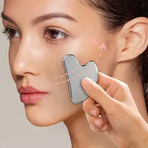 Portable Stainless Steel Body Facial Scraping Board, Deep Tissue Massage Tool, Facial Beauty Massagers, Improves Circulation, Anti-Wrinkle, Ergonomic Design