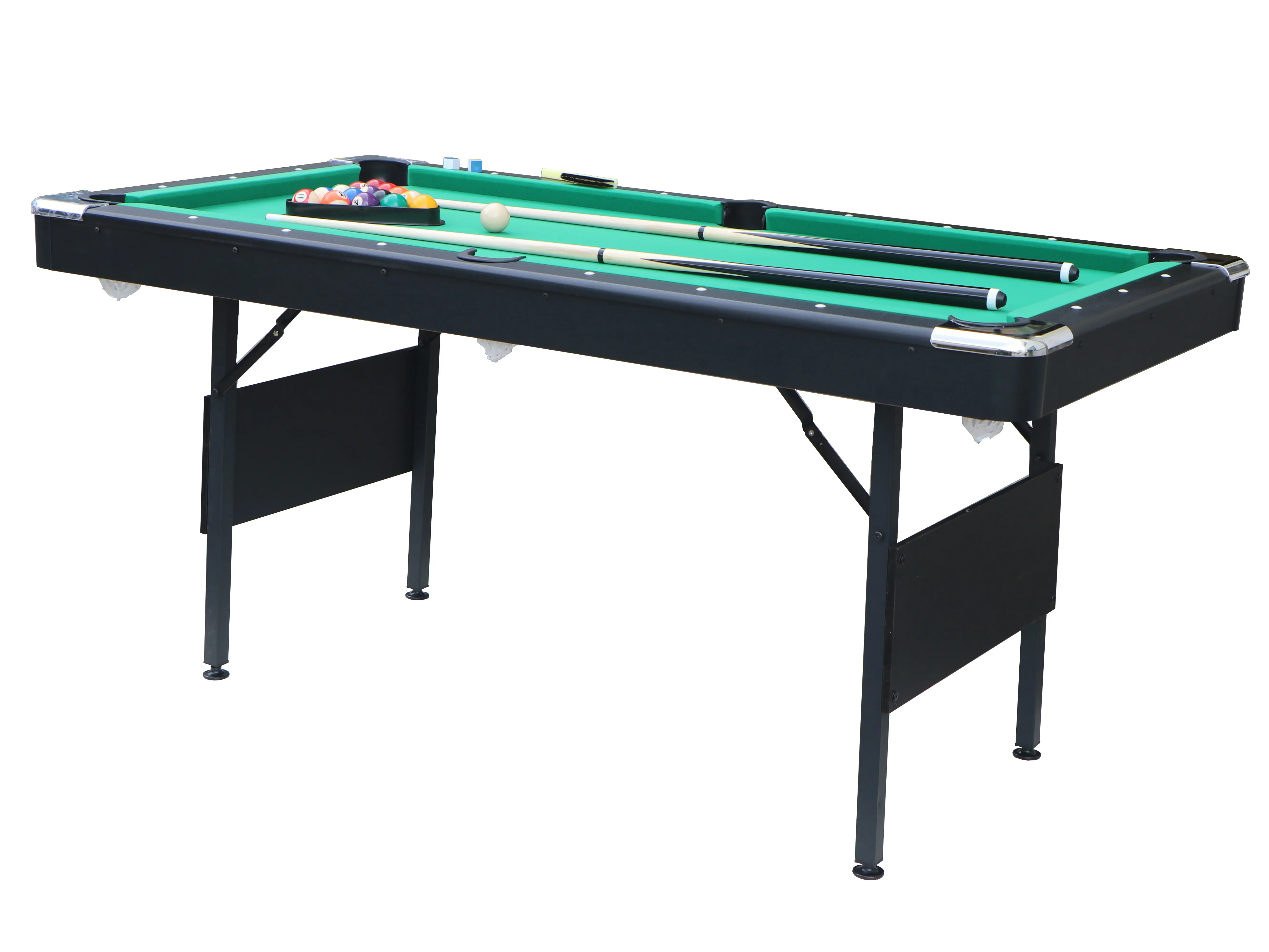 SAYGOGO 3-in-1 Compact Foldable Multi-Games Table with Folding Frame - Pool, Table Tennis - 63.8" x 34.3" x 30.7" Children's Game, Family Movement, Office Leisure Indoor Equipment, Indoor Games