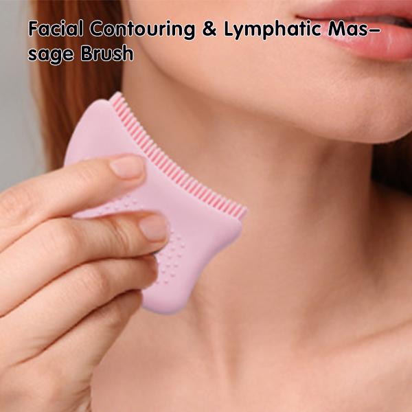 Face Lymphatic Contour Brush for Jawline& Facial Fatigue Relief, Ergonomically Designed to Fit The Skin Precisely& Chin Sculpting Dry Brushing Massager for Lymphatic Drainage,Body Care, skincare tools -MM