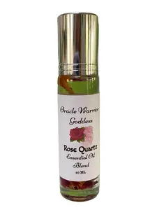 Oracle Warrior Goddess Rose Quartz Infused Essential Oil Blend | Rose Scented Roll on 10ml Therapeutic Wellness Healthy Aromatherapy Solution essential oil