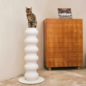 Modern wavy cat Scratching Post, Tall Minimalist Cat Tree for Indoor Cats, Luxury Home Decor Cat Furniture