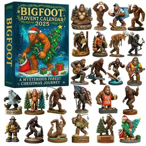 Bigfoot Adventure Calendar 2025, a 24-day holiday countdown calendar with a holiday Bigfoot statue, is suitable for Christmas tree decoration and Bigfoot enthusiasts.It is a countdown holiday box that can be displayed and collected