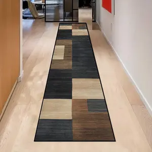 Geometric Pattern Kitchen Runner Rug, 1 Count Non-slip Soft Floor Mat, Decorative Carpet for Home Kitchen Living Room Bedroom Hotel Dormitory, Decorative Area Rug