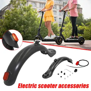 Electric Scooter Rear Fender Mudguard with Taillight 4 Hole Replacement Fender