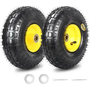 Tire Wheel 2 Pack with 2.25" Offset Hub 5/8" Sealed Bearings for Hand Truck Trolley Dolly Garden Wagon Wheel Replacement Explorer Series