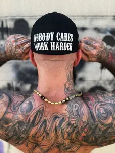 NOBODY CARES BACK STYLE FLEXFIT COTTON HAT