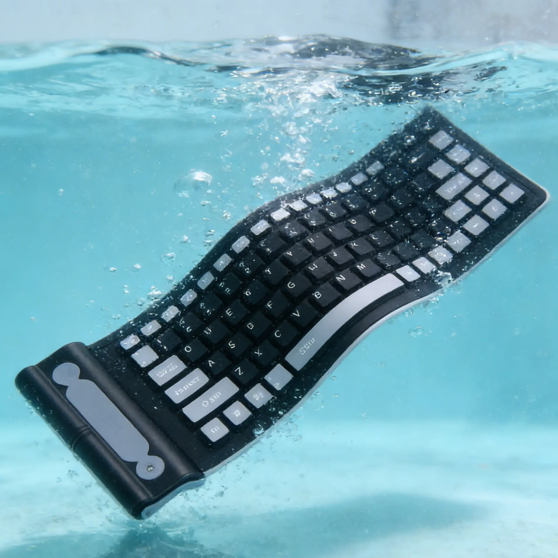 2.4GHz Wireless Foldable Roll-Up Silicone Keyboard - Waterproof, Ultra-Light, Portable for Laptop, PC, Travel Use