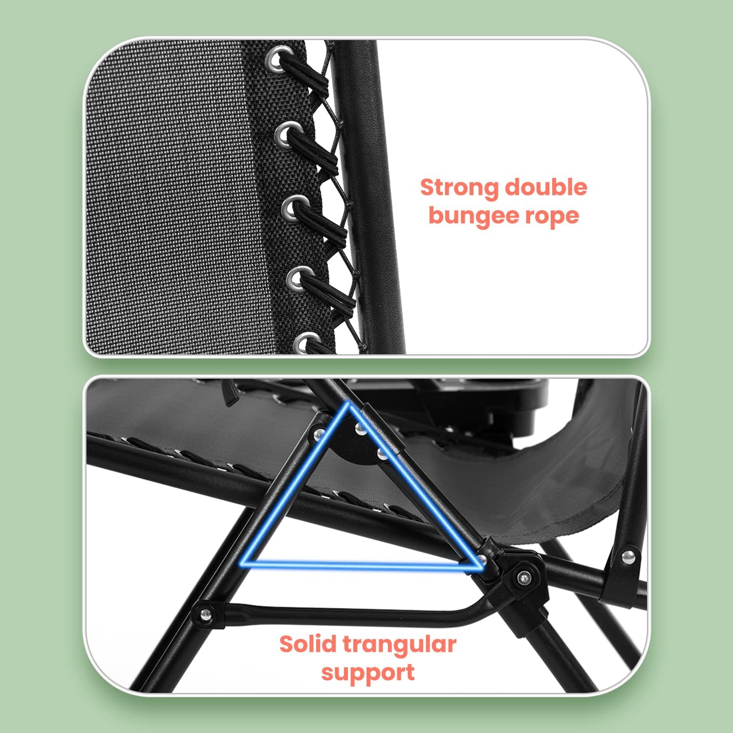 Zero-Gravity Reclining Patio Lounge Chairs  with Cup Holder, Textilene Fabric & Adjustable Headrest, Outdoor Folding Chairs for Garden, Pool, Backyard