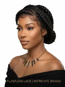 Cornrow Braid Bun Wigs Glueless Natural Looking Synthetic Full Lace Braid Wig Lightweight Party & Daily Wear for Women #summervibes #TikTokShopStockUp