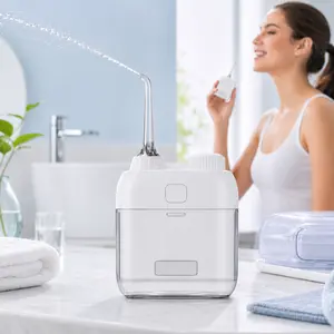 Mini Portable Oral Irrigator Test Winner Small Electric Oral Irrigator Travel Wireless Mobile Water Flosser for On the Go Dental Shower 3 Modes & 3 Nozzles for Home and Travel