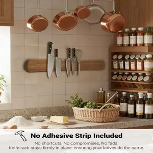 Magnetic Knife Holder for Wall, 16 Inch Wood Knife Strip with Strong Magnetism, Kitchen Accessories Organizer, Housewarming Gifts for New Home, Storage Space Savers for Apartment/Rv/Farmhouse