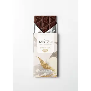 MYZO Craft Chocolate 70% Dark Chocolate Bar - Single Origin Costa Rican Cacao Snack - Aromatic & Intense - Handcrafted in Ukraine - Ethical Sourcing - No Lecithin or Palm Oil - Pure Ingredients - Rich, Bold Flavor
